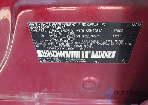 2018 Toyota Rav4 Xle from USA, damaged, VIN 2T3RFREV8JW733926